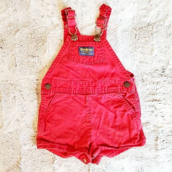 Vintage Osh Kosh B'Gosh Red Vestback Overalls 24m